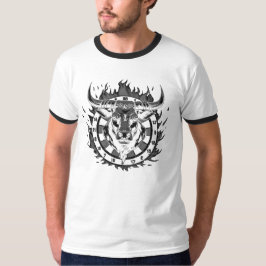 Dartscheibe Feuer Stier Bulle Spezialdesign T-Shirt