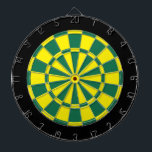 Dartscheibe: Gelb, grün und Schwarzes Dartscheibe<br><div class="desc">Gelbes,  grünes und Schwarzes farbiges Dartscheibe-Spiel einschließlich 6 Messingpfeile</div>