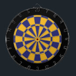 Dartscheibe: Gold, Marine-Blau und Schwarzes Dartscheibe<br><div class="desc">Gold,  Marine-Blau und Schwarzes farbiges Dartscheibe-Spiel einschließlich 6 Messingpfeile</div>