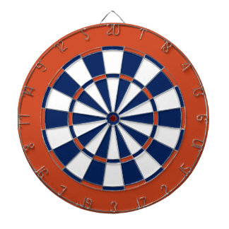 Dartscheibe in den Edmonton-Hockey-Farben