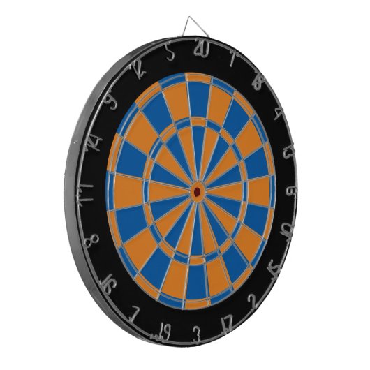 Dartscheibe: Orange, blau und Schwarzes Dartscheibe (Vorderseite Links)