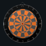 Dartscheibe: Orange, koksgrau und Schwarzes Dartscheibe<br><div class="desc">Orange,  koksgraues und Schwarzes farbiges Dartscheibe-Spiel einschließlich 6 Messingpfeile</div>