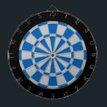 Dartscheibe: Silbernes Grau, Blau und Schwarzes Dartscheibe<br><div class="desc">Silbernes Grau,  Blau und Schwarzes farbiges Dartscheibe-Spiel einschließlich 6 Messingpfeile</div>