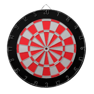 Dartscheibe: Silbernes Grau, Rot und Schwarzes Dartscheibe