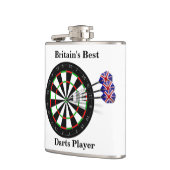 Dartscheibe und Pfeil-Großbritanniens bester Flachmann (Links)
