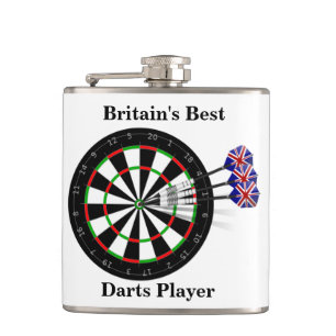 Dartscheibe und Pfeil-Großbritanniens bester Flachmann