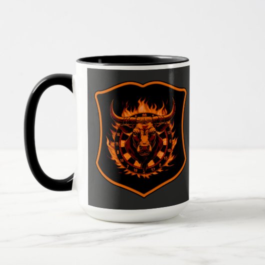Dartscheibe Wappen Stier Darts Spezialdesign Tasse (Links)