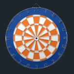 Dartscheibe: Weiß, orange und Blau Dartscheibe<br><div class="desc">Weißes,  orange und Blau farbiges Dartscheibe-Spiel einschließlich 6 Messingpfeile</div>