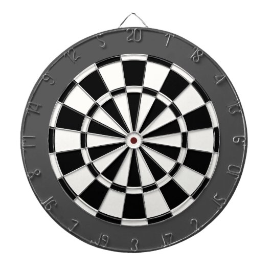 Dartscheibe: Weiß, schwarz und koksgrau Dartscheibe (vorne)