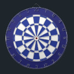 Dartscheibe: Weißes, königliches und Marine-Blau Dartscheibe<br><div class="desc">Weißes,  königliches und Marine-Blau-farbiges Dartscheibe-Spiel einschließlich 6 Messingpfeile</div>