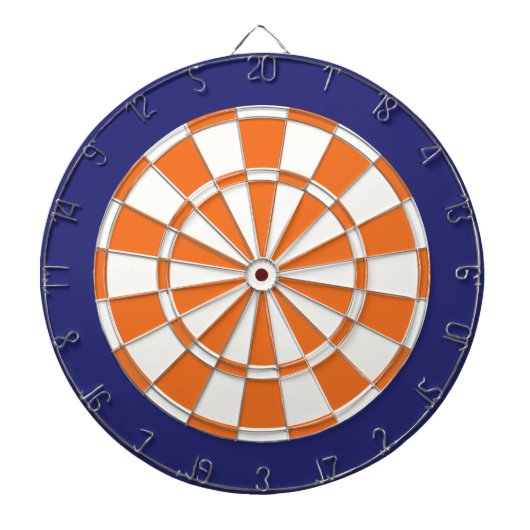Dartscheibe: Weißes, Orange und Marine-Blau Dartscheibe (vorne)