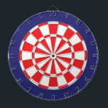 Dartscheibe: Weißes, Rotes und Marine-Blau Dartscheibe<br><div class="desc">Weißes,  Rotes und Marine-Blau-farbiges Dartscheibe-Spiel einschließlich 6 Messingpfeile</div>