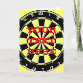 Dartscheibegrußkarte mit kundenspezifischem Text Karte (Vorderseite)