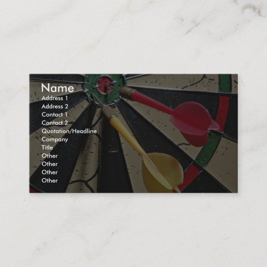 Dartscheibespiel Visitenkarte (Vorderseite)