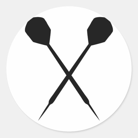 Dartsportsymbol Runder Aufkleber (Vorderseite)