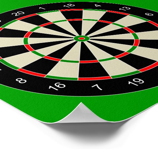 darttarget_Vector_Clipart DARTS DARTBOARD TARGET Poster (Ecke)