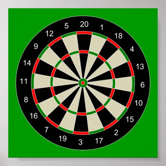 darttarget_Vector_Clipart DARTS DARTBOARD TARGET Poster (Vorne)