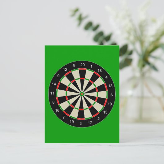 darttarget_Vector_Clipart DARTS DARTBOARD TARGET Postkarte (Stehend Vorderseite)