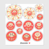 Daruma Aufkleber (Blatt)