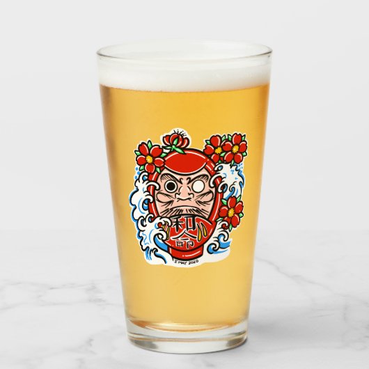 DARUMA DOLL Bierpint-Glas Glas (Vorne (Gefüllt))