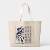 Daruma Doll Illustration Jumbo Stoffbeutel (Rückseite)