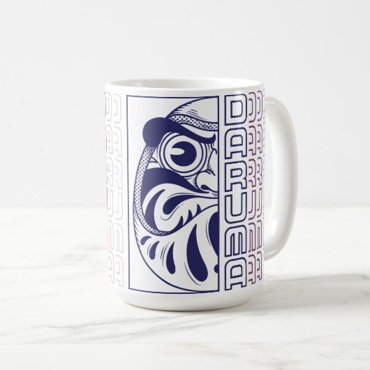 Daruma Doll Illustration Kaffeetasse (VorderseiteRechts)