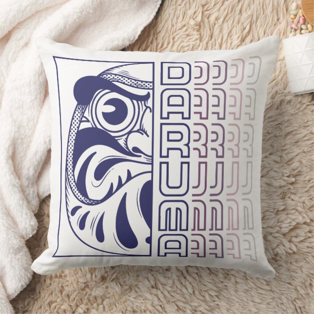 Daruma Doll Illustration Kissen (Decke)