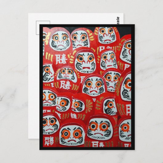 Daruma Dolls Gemälde von Alfred Fox Collvable Postkarte (Vorne/Hinten)