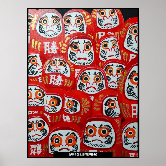 Daruma Dolls Malerei von Alfred Fox Poster (Vorne)