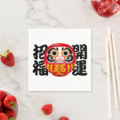 Daruma für Viel Glück und Glück Serviette (Beispiel)