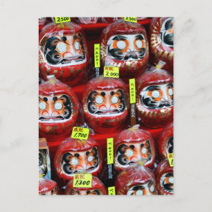 Daruma-Glückspuppen aus Japan Postkarte
