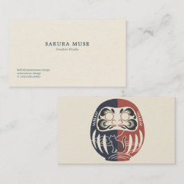 Daruma & Hidden Cat Business Cards Visitenkarte