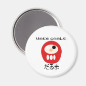 Daruma, mach Ziele! Magnet (Vorderseite/Rückseite)