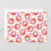 Daruma Postkarte (Vorne/Hinten)