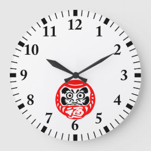 Daruma-Puppe Große Wanduhr