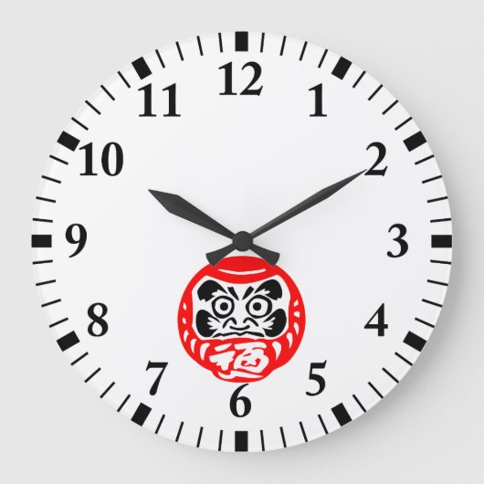 Daruma-Puppe Große Wanduhr (Vorderseite)