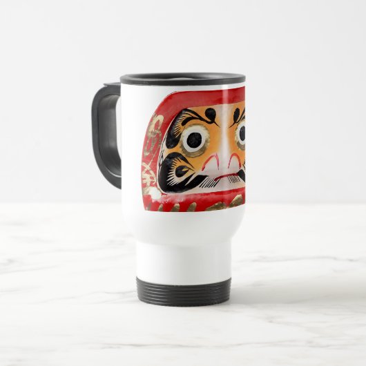Daruma-Puppe Reisebecher (Vorderseite Links)