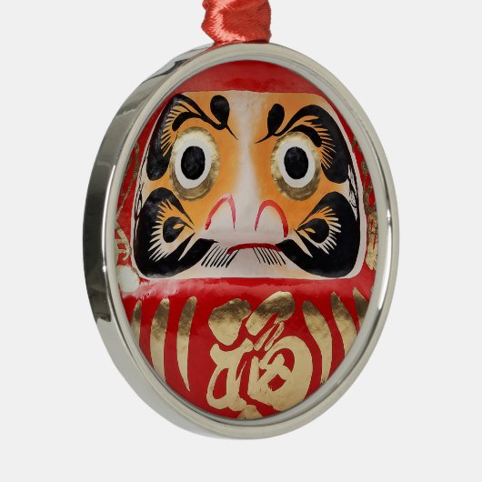 Daruma-Puppe Silbernes Ornament (Rechts)