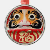 Daruma-Puppe Silbernes Ornament (Vorne)