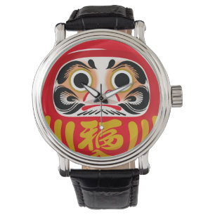 Daruma-Puppe (traditioneller japanischer Glücksbri Armbanduhr