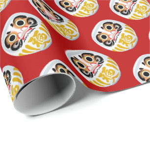 Daruma-Puppe (traditioneller japanischer Glücksbri Geschenkpapier