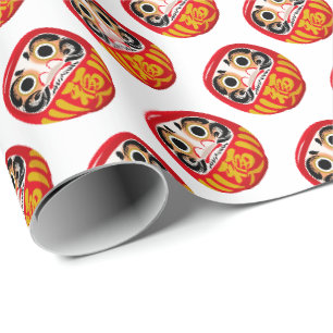 Daruma-Puppe (traditioneller japanischer Glücksbri Geschenkpapier