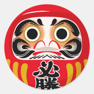 Daruma-Puppe (traditioneller japanischer Glücksbri Runder Aufkleber