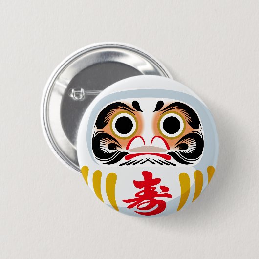 Daruma-Puppe (traditioneller japanischer viel Glüc Button (Vorne & Hinten)