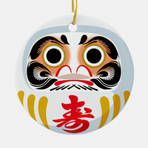 Daruma-Puppe (traditioneller japanischer viel Glüc Keramik Ornament