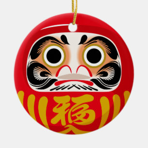 Daruma-Puppe (traditioneller japanischer viel Glüc Keramik Ornament