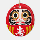 Daruma-Puppe (traditioneller japanischer viel Glüc Keramik Ornament (Links)