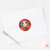 Daruma-Puppe (traditioneller japanischer viel Glüc Runder Aufkleber (Umschlag)