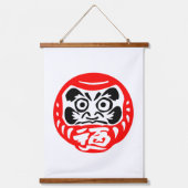 Daruma-Puppe Wandteppich Mit Holzrahmen (Vorderseite)