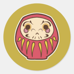 Daruma Puppen-Aufkleber Runder Aufkleber
